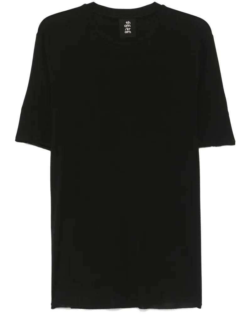 THOM KROM T-Shirt mit ausgefransten Kanten - Schwarz Schwarz