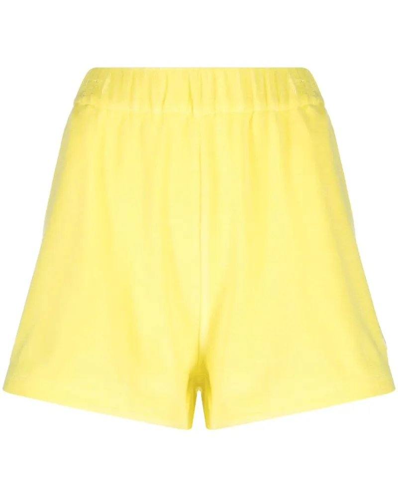 Moncler Frottee-Shorts mit Logo-Patch - Gelb Gelb