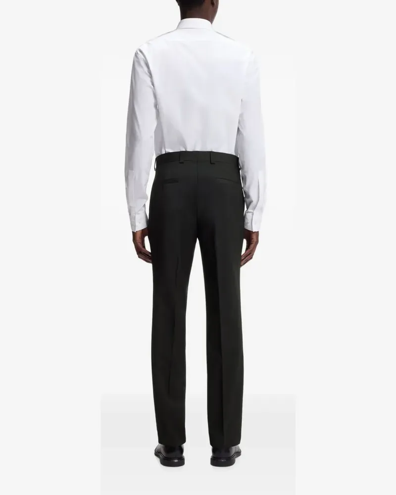 HUGO BOSS pressed-crease belt-loop trousers - Schwarz Schwarz