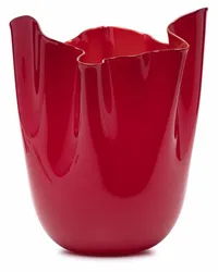 Venini Fazzoletto Bicolore Vase Rot