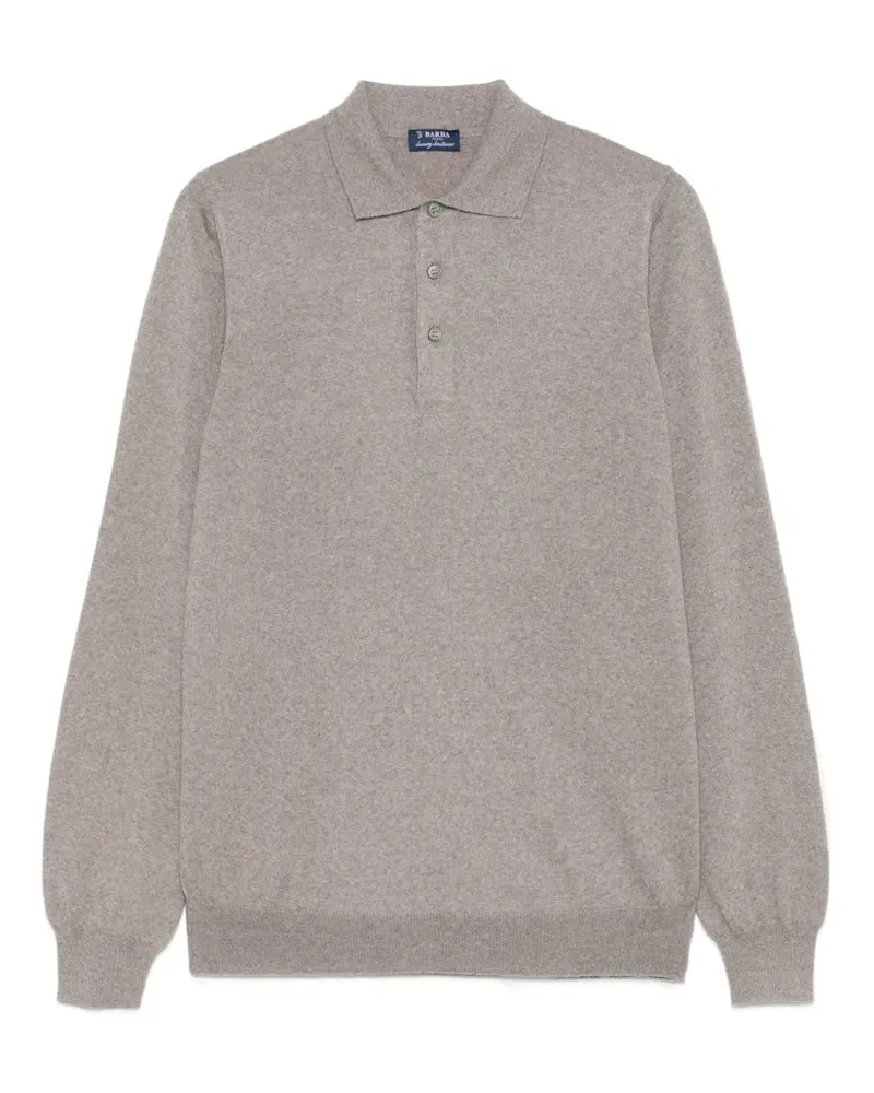 BARBA Langärmeliges Poloshirt - Nude Nude