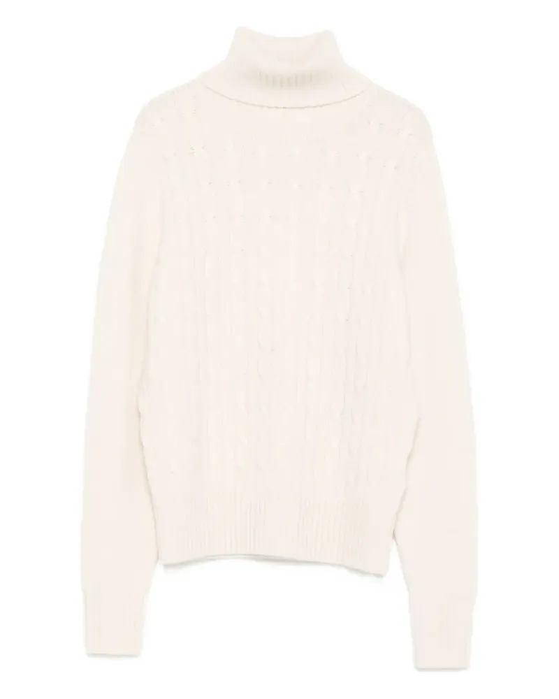 ALLUDE Rollkragenpullover mit Zopfmuster - Nude Nude