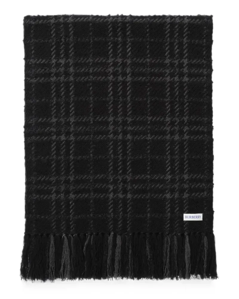 Burberry embellished Check bouclé scarf - Schwarz Schwarz