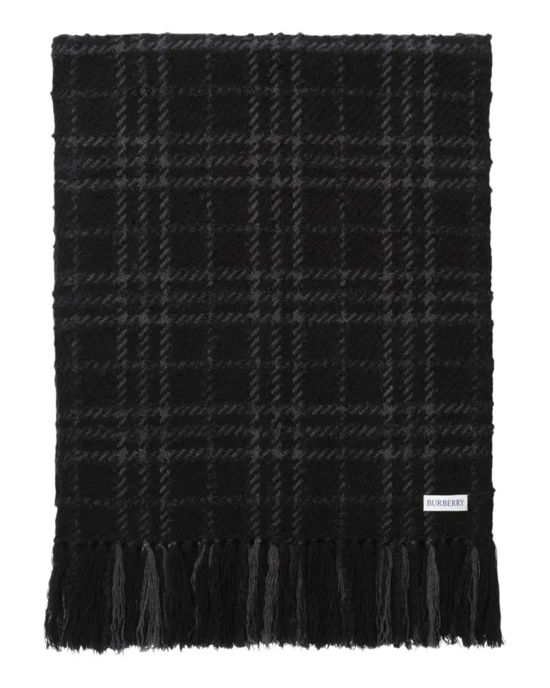 Burberry Verzierter Check Bouclé-Schal - Schwarz Schwarz