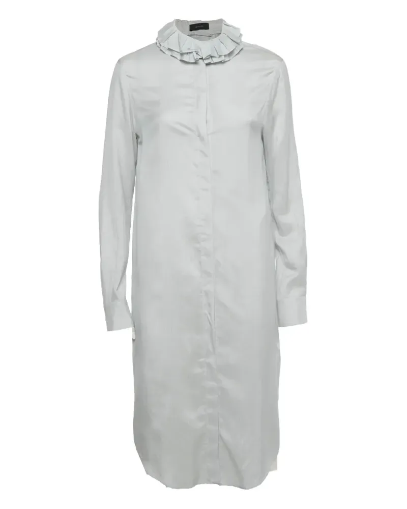 Joseph shirt silk striped ruffle dress - Weiß Weiß