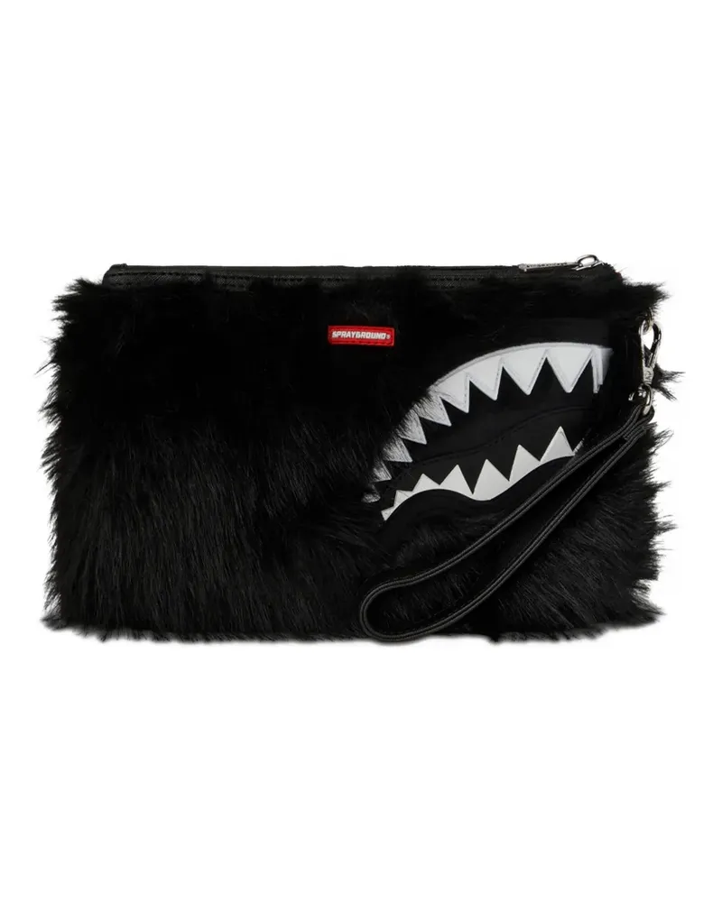 Sprayground Cray faux-fur clutch bag - Schwarz Schwarz
