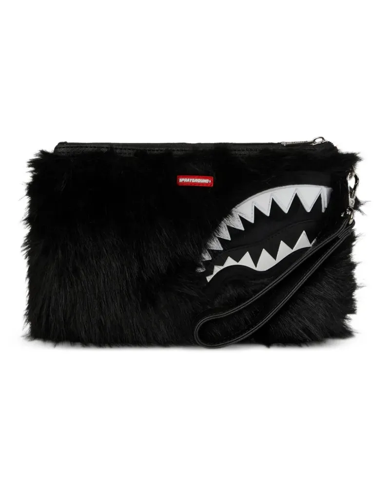 Sprayground Cray Clutch aus Faux Fur - Schwarz Schwarz