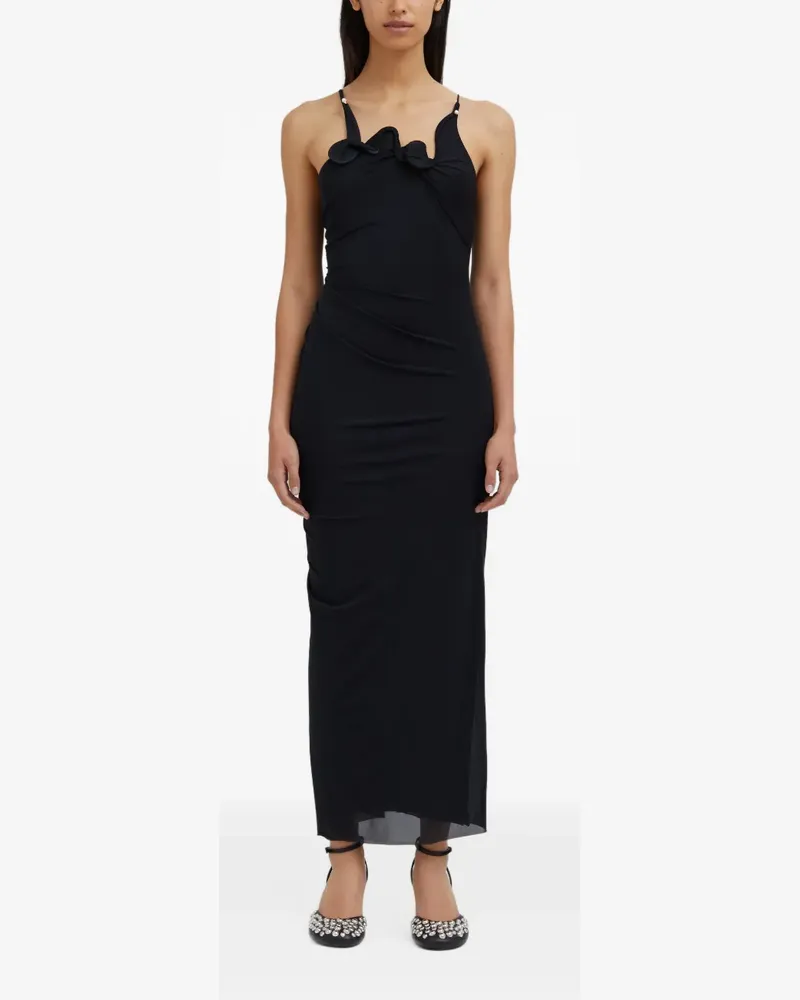 Christopher Esber Figurbetontes Venus Midikleid mit skulpturalen Beschlägen - Schwarz Schwarz