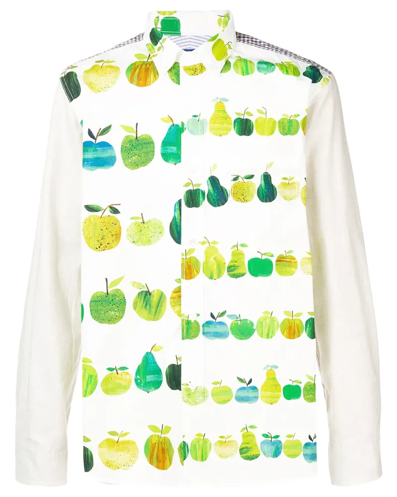 Junya Watanabe Hemd mit Apfel-Print - Weiß Weiß
