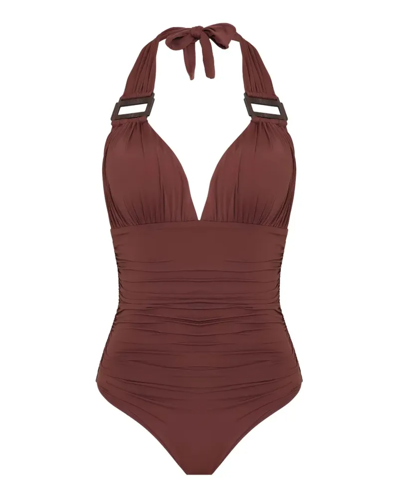 BRIGITTE Eliana halter ruched swimsuit - Braun Braun