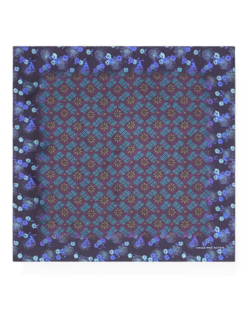 Dries van Noten Einstecktuch aus Seide - Blau Blau