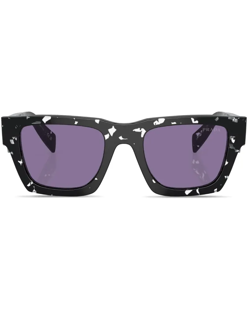 Prada Eckige Sonnenbrille in Schildpattoptik - Schwarz Schwarz