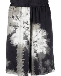 Laneus Shorts mit Palmen-Print Schwarz