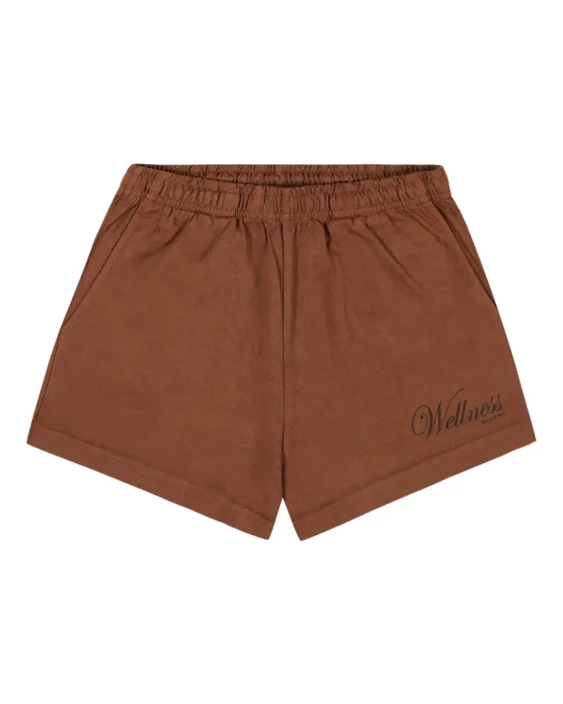 SPORTY & RICH Soho Disco Shorts mit Stretchbund - Braun Braun