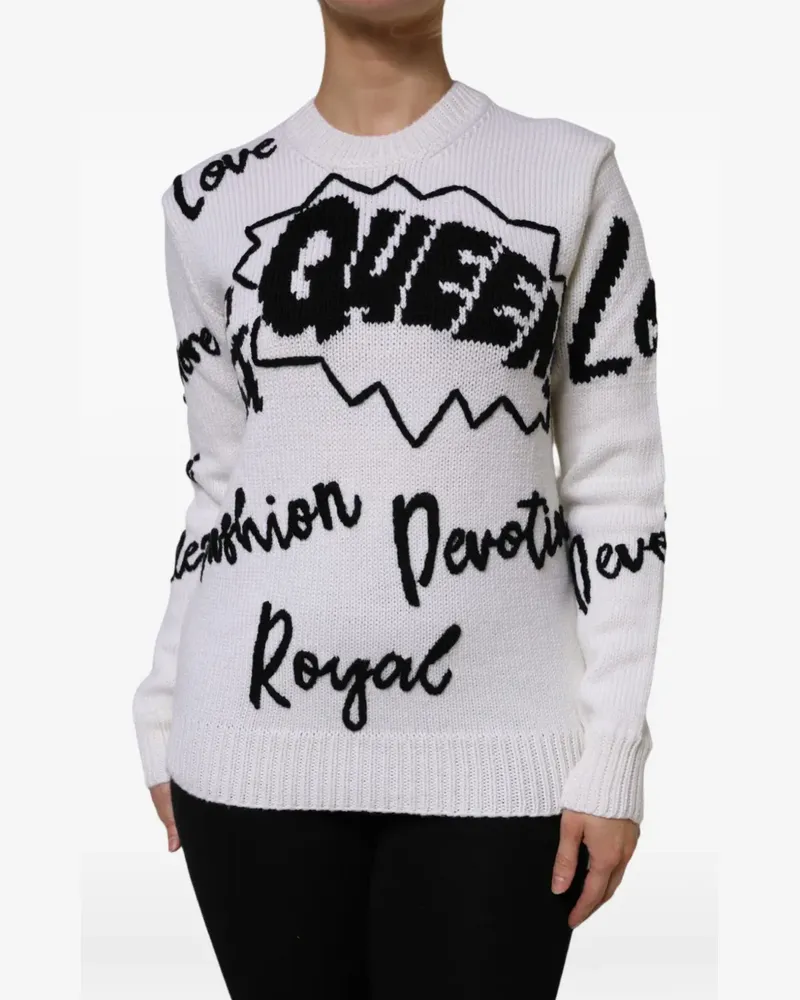 Dolce & Gabbana Klassischer Intarsien-Pullover - Weiß Weiß