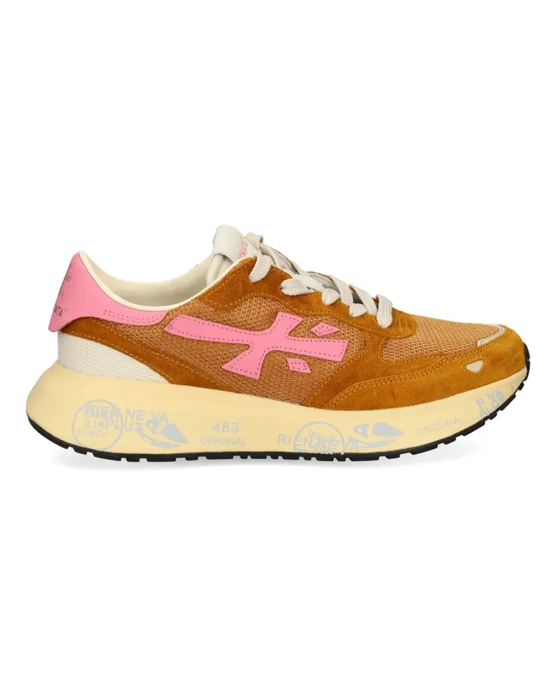 Premiata Lauryn cutout leather sneakers - Braun Braun