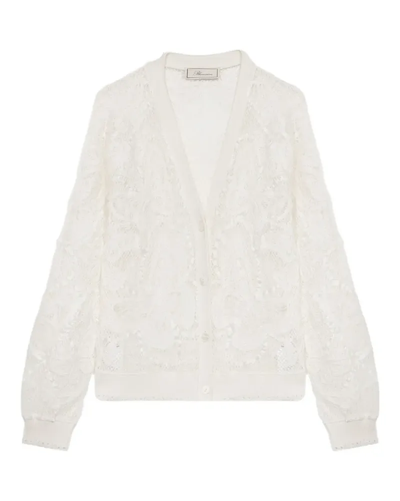 Blumarine Cardigan mit Schmetterling-Applikation - Weiß Weiß