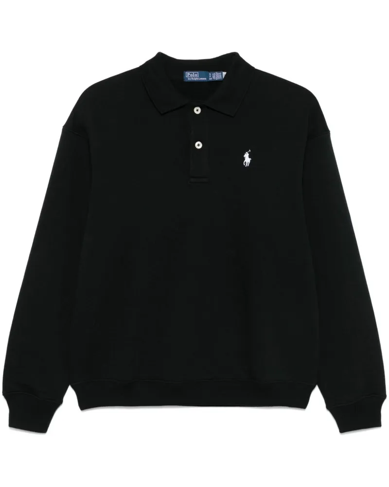 Ralph Lauren Fleece-Sweatshirt mit Poloshirtkragen - Schwarz Schwarz