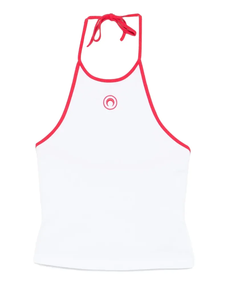 Marine Serre halter-neck top - Weiß Weiß