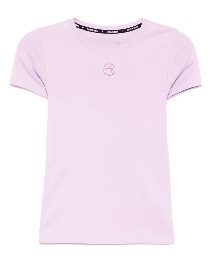 Marine Serre T-Shirt mit Mond-Logo - Violett Violett