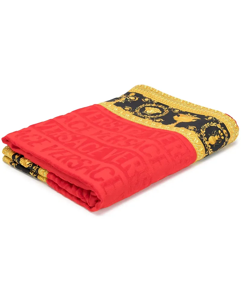 Versace Badetuch mit Borten - Rot Rot