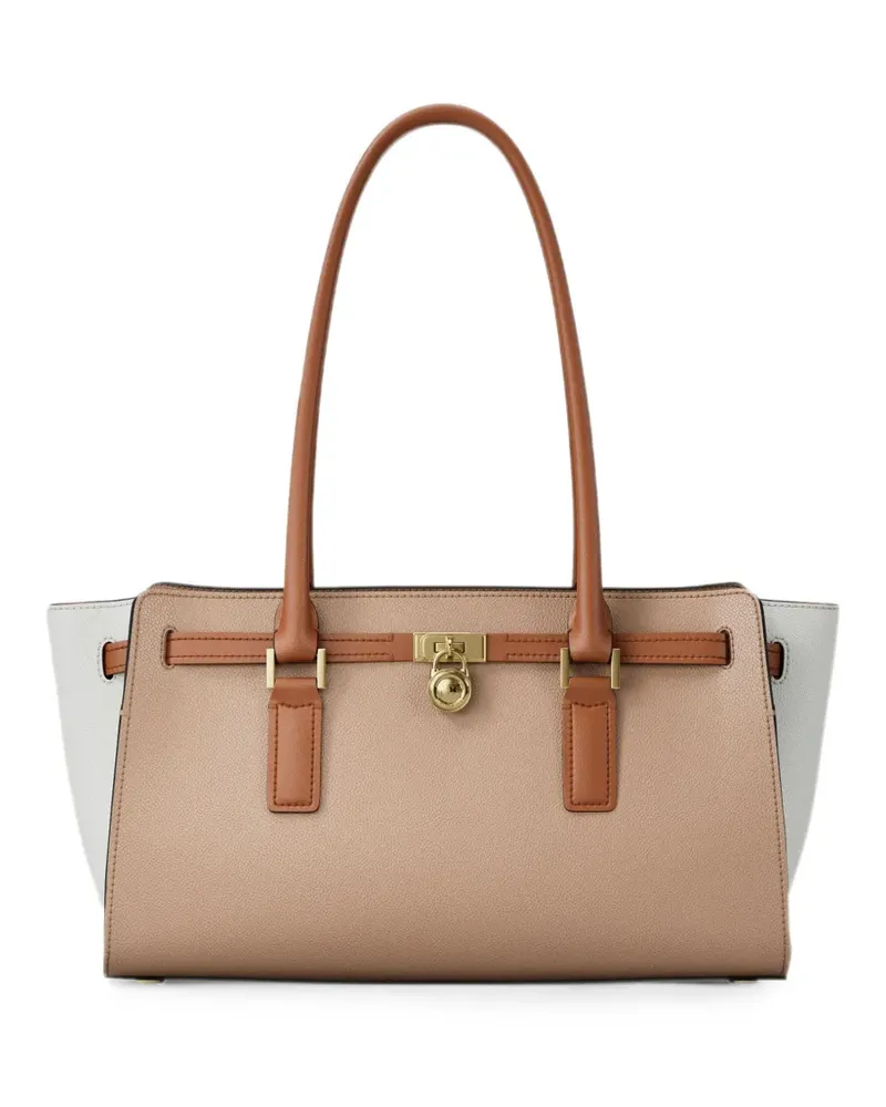 Michael Kors small Hamilton Moderne lock-pendant tote bag - Nude Nude