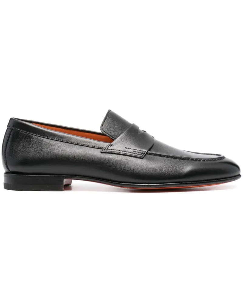 Santoni Penny-Loafer aus Leder - Schwarz Schwarz
