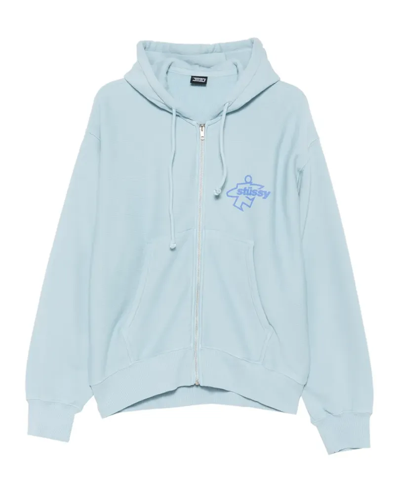 Stüssy Surf Size Gar. logo-print zip-up hoodie - Blau Blau