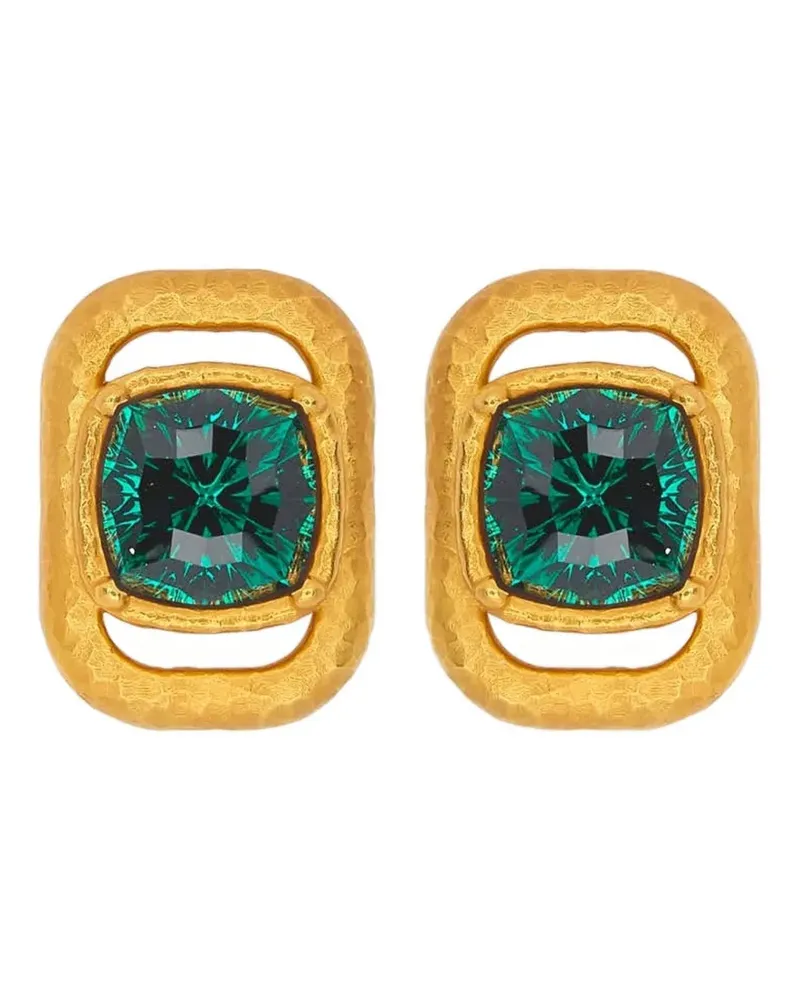 Oscar de la Renta Eckige Ohrringe mit Kristallen - Gold Gold