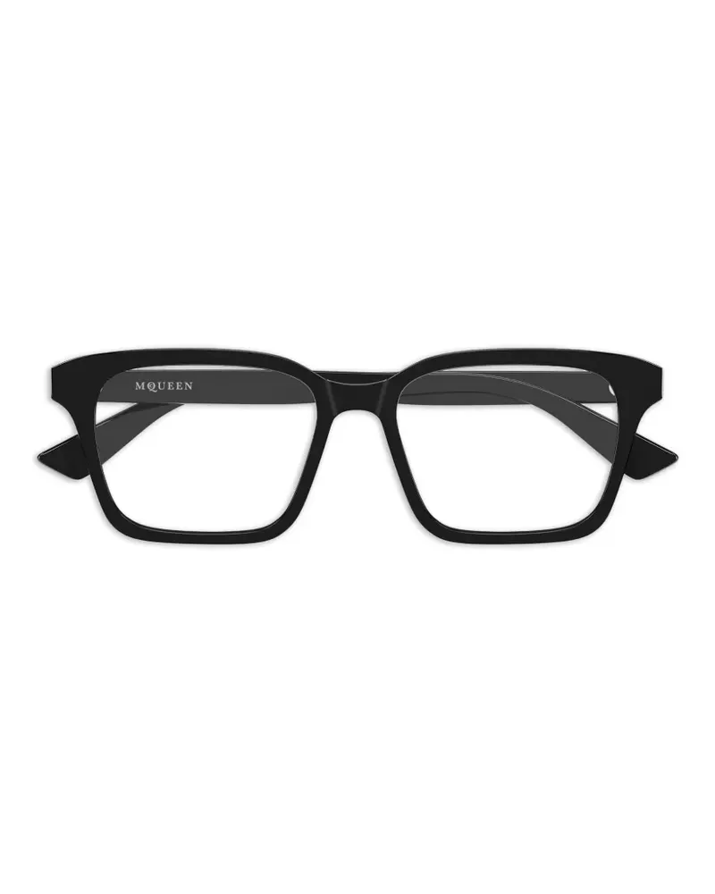 Alexander McQueen Brille mit eckigem Gestell - Schwarz Schwarz