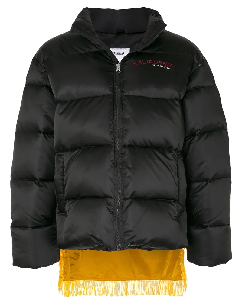 Doublet Gefütterter Mantel mit Fransen - Schwarz Schwarz