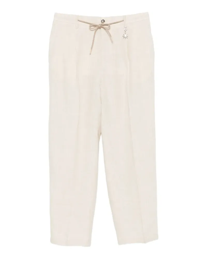 Manuel Ritz drawstring linen trousers - Nude Nude