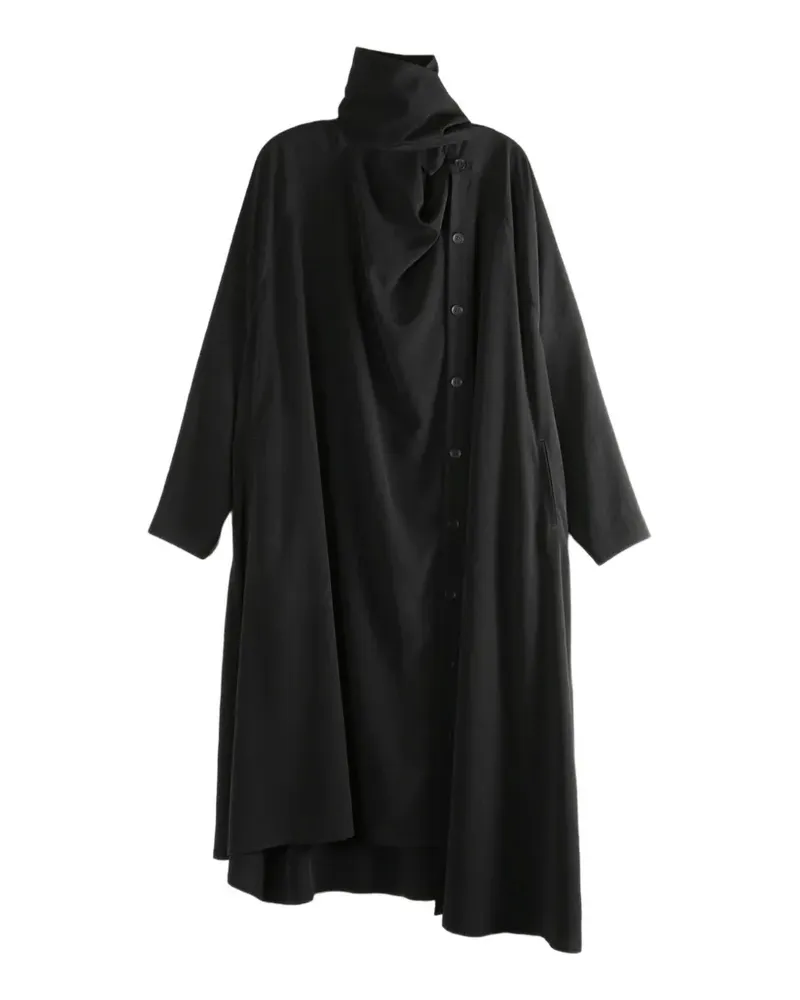 Yohji Yamamoto draped midi dress - Schwarz Schwarz