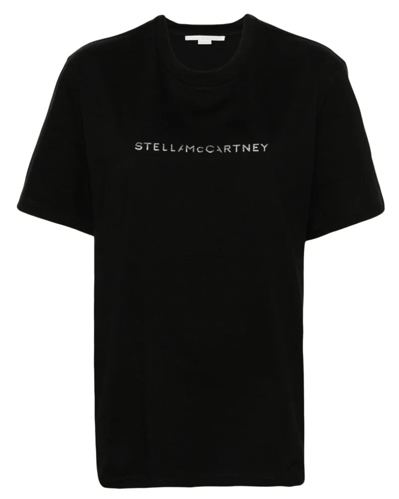 Stella McCartney T-Shirt mit Logo-Print - Schwarz Schwarz