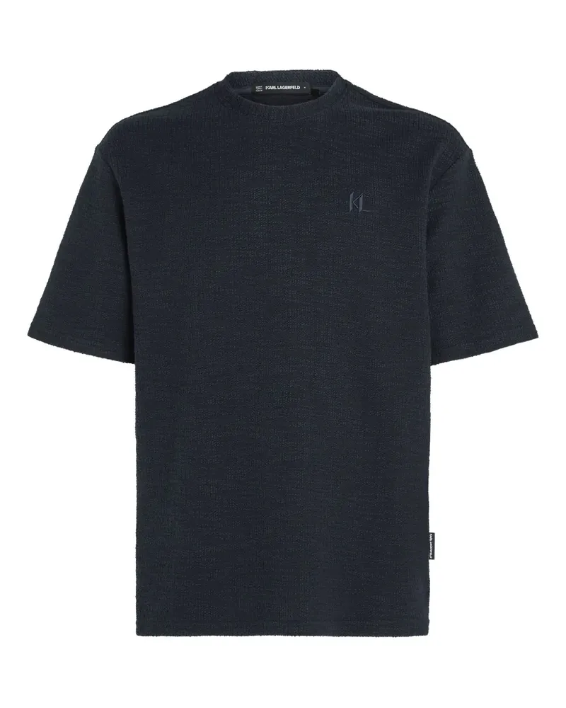 Karl Lagerfeld Bouclé-T-Shirt - Blau Blau