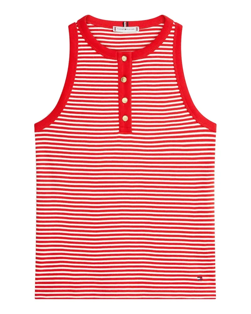 Tommy Hilfiger Henley striped top - Rot Rot