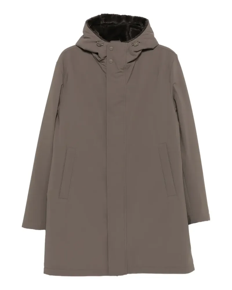 Herno Kapuzenmantel mit Faux Fur - Grau Grau