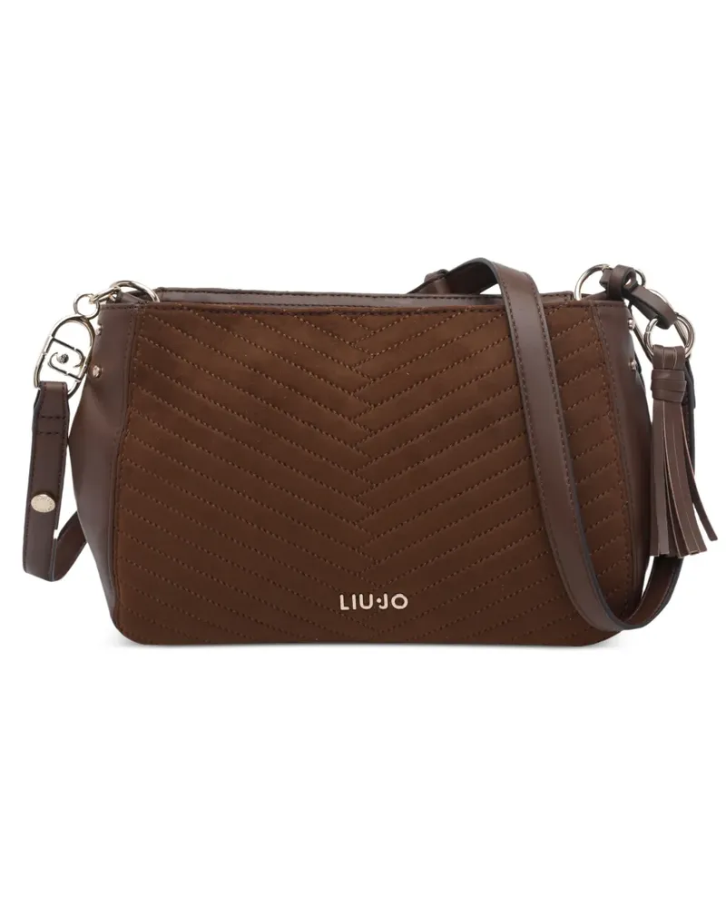 Liu Jo Schultertasche mit Chevron-Steppung und Quasten - Braun Braun