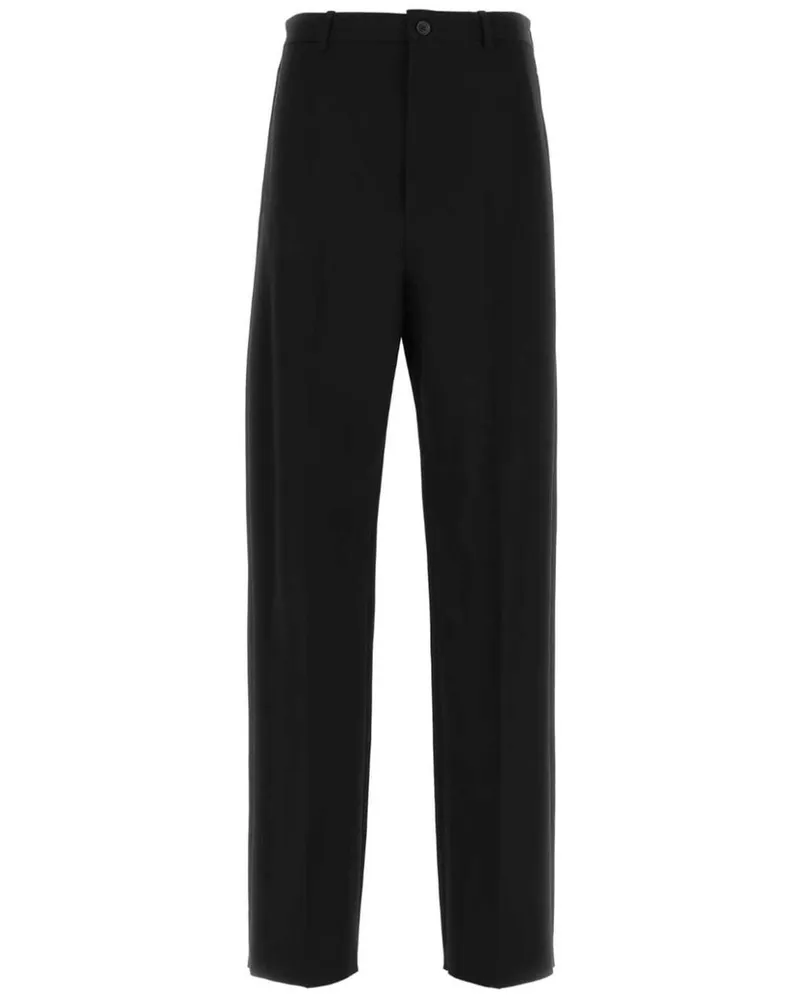 Balenciaga Gerade High-Waist-Hose Schwarz