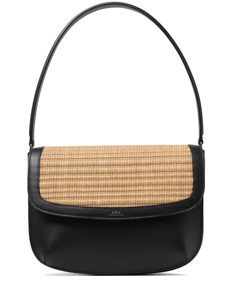 A.P.C. Schultertasche mit Flechtmuster - Schwarz Schwarz