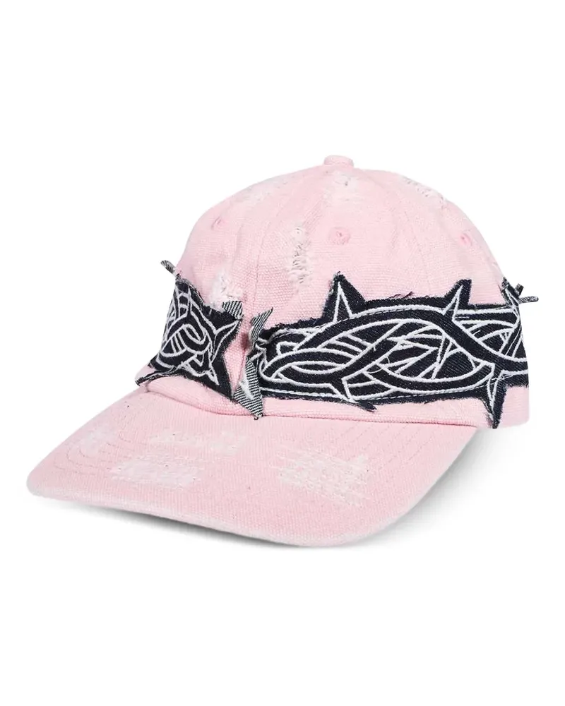 WHO DECIDES WAR Baseballkappe im Distressed-Look - Rosa Rosa