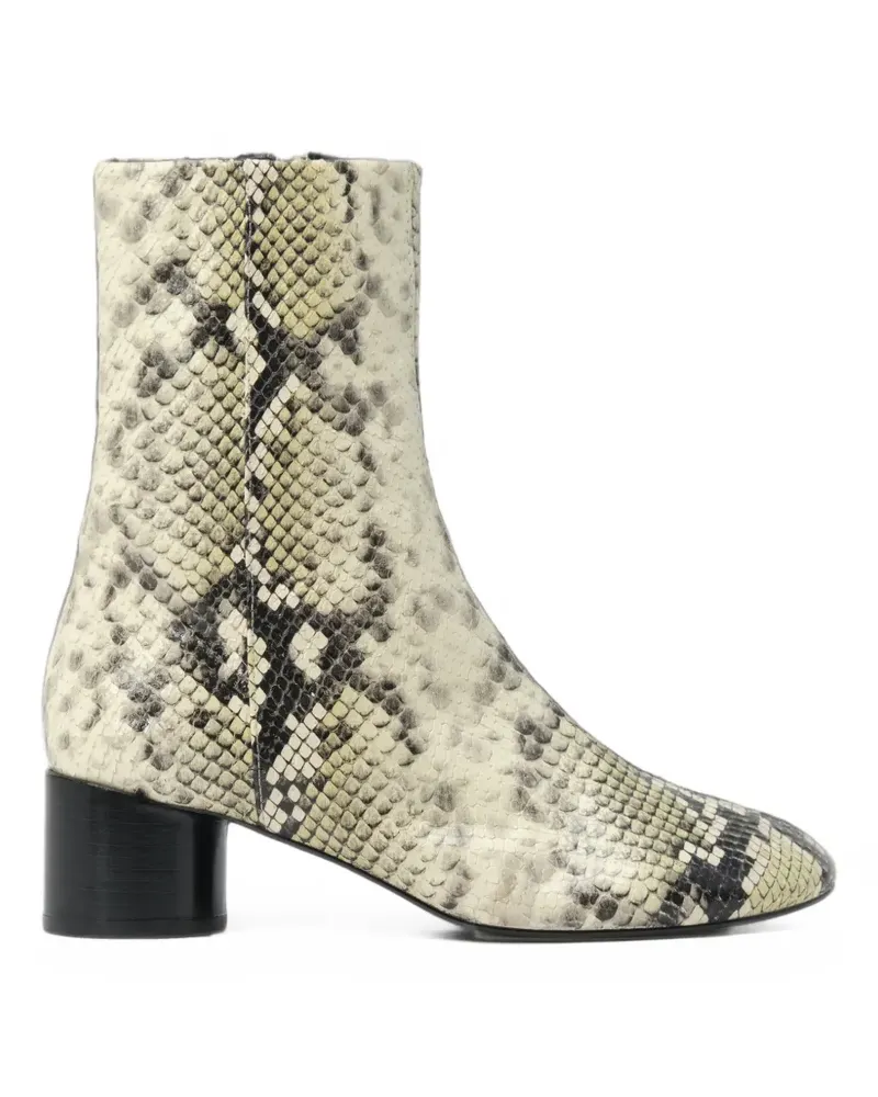 BIMBA Y LOLA Stiefeletten aus Leder mit Schlangenprint und Absatz - Nude Nude
