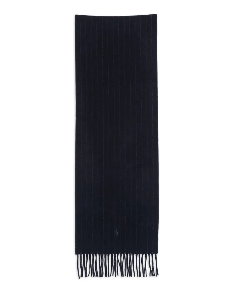 Ralph Lauren pinstripe-pattern cashmere scarf - Blau Blau