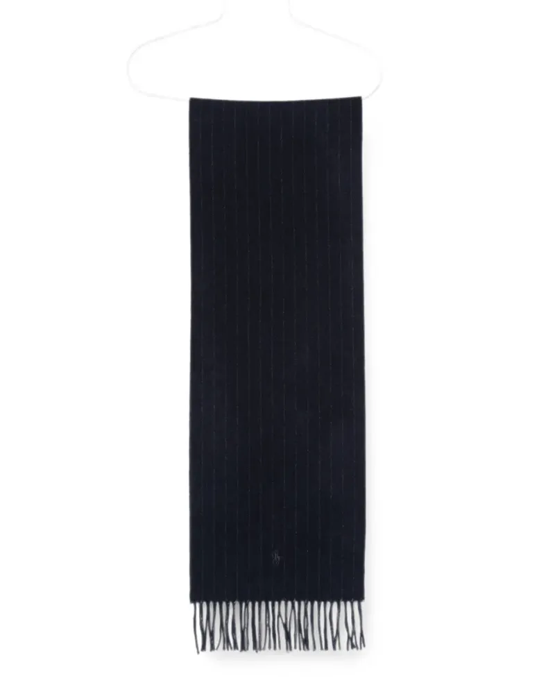 Ralph Lauren pinstripe-pattern cashmere scarf - Blau Blau