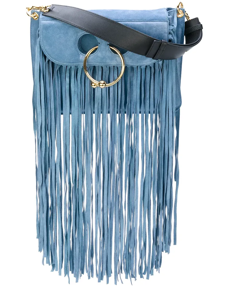 J.W.Anderson Pierce' Schultertasche mit Fransen - Blau Blau