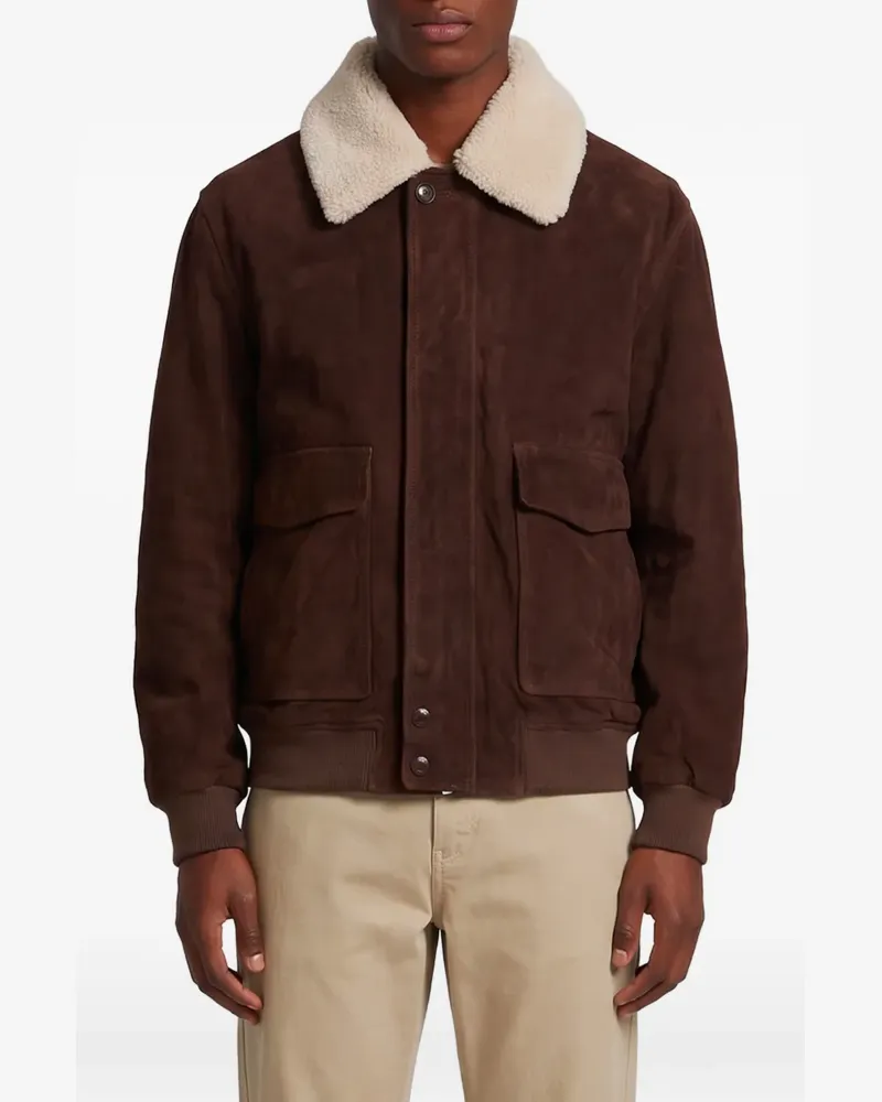 Arma Bari Gritty Bomberjacke mit Shearling-Kragen - Braun Braun
