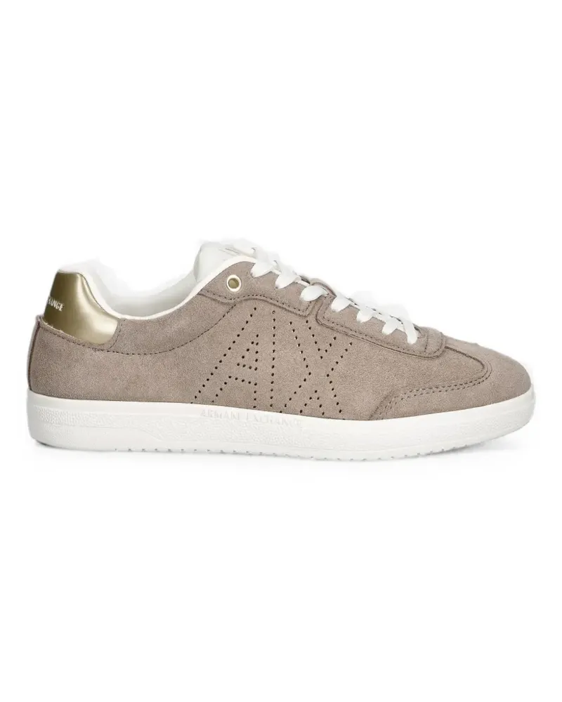 Armani Exchange Sneakers mit perforiertem Logo - Nude Nude