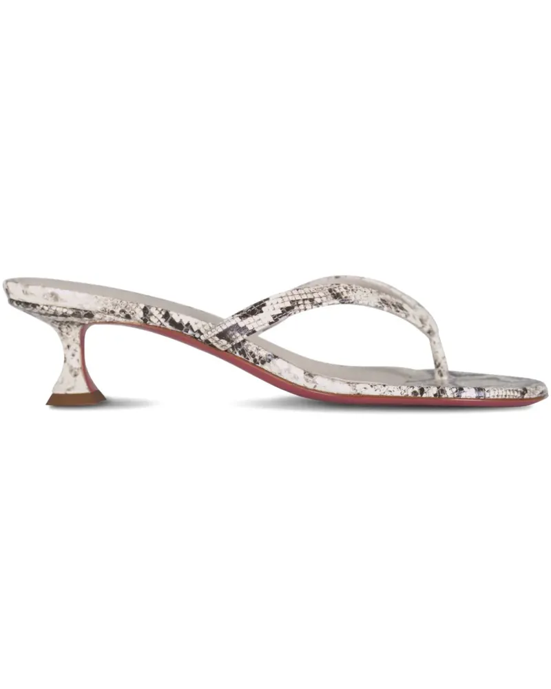 Amina Muaddi Juliette Sandalen mit Schlangenleder-Print 45mm - Grau Grau