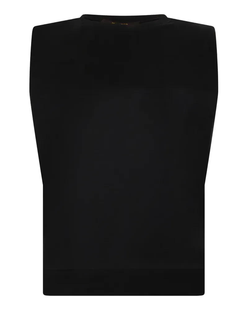MOORER Aramak padded-shoulder sleeveless vest - Schwarz Schwarz