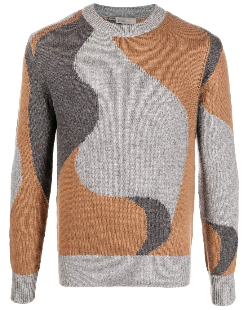 Herno Pullover mit abstraktem Muster - Grau Grau